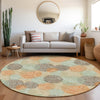 Piper Looms Mayfield Circles AMF977 Beige Machine Washable Area Rug Round Lifestyle Image Feature