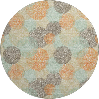 Piper Looms Mayfield Circles AMF977 Beige Machine Washable Area Rug Round Main Image