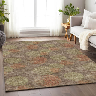 Piper Looms Mayfield Circles AMF977 Brown Machine Washable Area Rug Lifestyle Image Feature