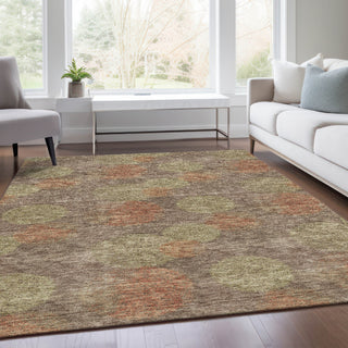 Piper Looms Mayfield Circles AMF977 Brown Machine Washable Area Rug Lifestyle Image Feature