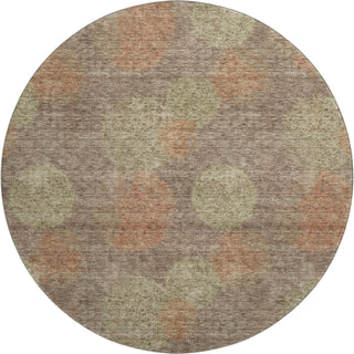 Piper Looms Mayfield Circles AMF977 Brown Machine Washable Area Rug Round Main Image