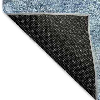 Piper Looms Mayfield Circles AMF977 Denim Machine Washable Area Rug Backing Image