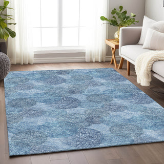 Piper Looms Mayfield Circles AMF977 Denim Machine Washable Area Rug Lifestyle Image Feature