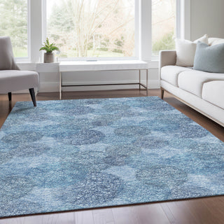 Piper Looms Mayfield Circles AMF977 Denim Machine Washable Area Rug Lifestyle Image Feature