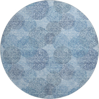 Piper Looms Mayfield Circles AMF977 Denim Machine Washable Area Rug Round Main Image