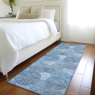 Piper Looms Mayfield Circles AMF977 Denim Machine Washable Area Rug Runner Lifestyle Image Feature