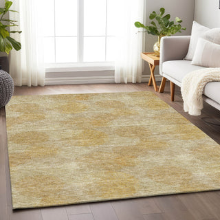 Piper Looms Mayfield Circles AMF977 Gold Machine Washable Area Rug Lifestyle Image Feature