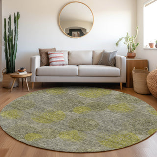 Piper Looms Mayfield Circles AMF977 Gray Machine Washable Area Rug Round Lifestyle Image Feature