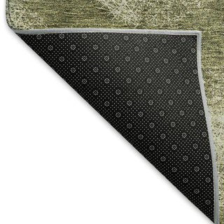 Piper Looms Mayfield Circles AMF977 Green Machine Washable Area Rug Backing Image