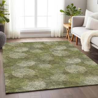 Piper Looms Mayfield Circles AMF977 Green Machine Washable Area Rug Lifestyle Image Feature