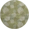 Piper Looms Mayfield Circles AMF977 Green Machine Washable Area Rug Round Main Image
