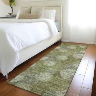 Piper Looms Mayfield Circles AMF977 Green Machine Washable Area Rug Runner Lifestyle Image Feature