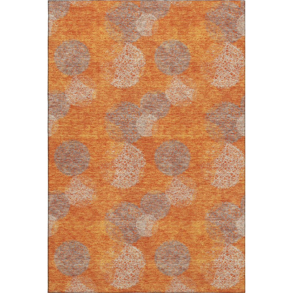 Piper Looms Mayfield Circles AMF977 Orange Machine Washable Area Rug main image
