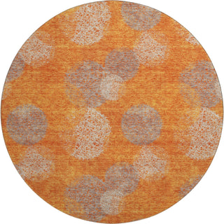 Piper Looms Mayfield Circles AMF977 Orange Machine Washable Area Rug Round Main Image