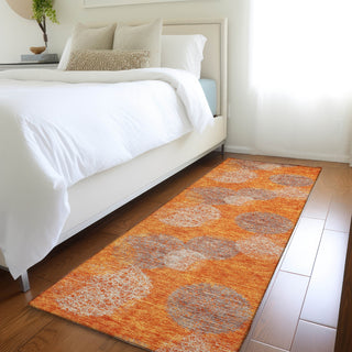 Piper Looms Mayfield Circles AMF977 Orange Machine Washable Area Rug Runner Lifestyle Image Feature