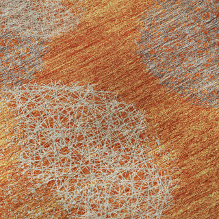Piper Looms Mayfield Circles AMF977 Orange Machine Washable Area Rug Swatch Image