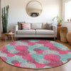 Piper Looms Mayfield Circles AMF977 Pink Machine Washable Area Rug Round Lifestyle Image Feature