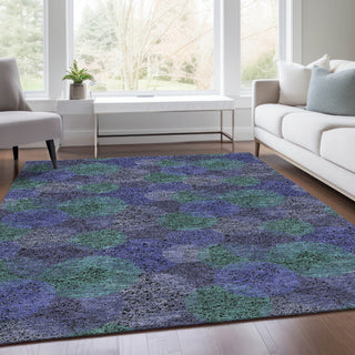 Piper Looms Mayfield Circles AMF977 Purple Machine Washable Area Rug Lifestyle Image Feature