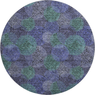 Piper Looms Mayfield Circles AMF977 Purple Machine Washable Area Rug Round Main Image