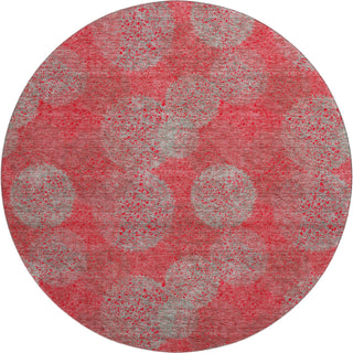 Piper Looms Mayfield Circles AMF977 Red Machine Washable Area Rug Round Main Image