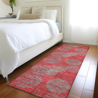 Piper Looms Mayfield Circles AMF977 Red Machine Washable Area Rug Runner Lifestyle Image Feature