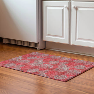 Piper Looms Mayfield Circles AMF977 Red Machine Washable Area Rug Scatter Lifestyle Image Feature