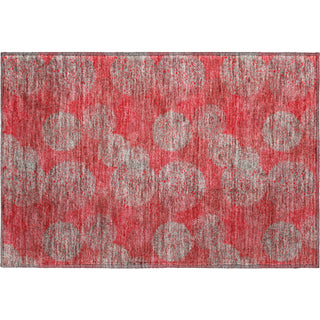 Piper Looms Mayfield Circles AMF977 Red Machine Washable Area Rug Scatter Main Image