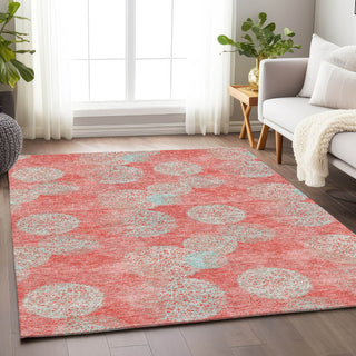 Piper Looms Mayfield Circles AMF977 Salmon Machine Washable Area Rug Lifestyle Image Feature