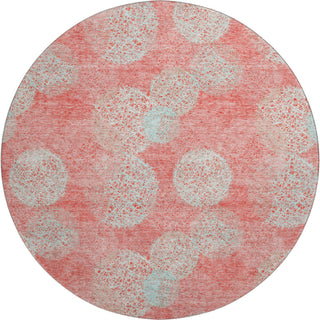 Piper Looms Mayfield Circles AMF977 Salmon Machine Washable Area Rug Round Main Image