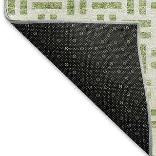 Piper Looms Mayfield Geometric AMF978 Aloe Machine Washable Area Rug Backing Image