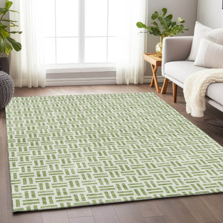 Piper Looms Mayfield Geometric AMF978 Aloe Machine Washable Area Rug Lifestyle Image Feature