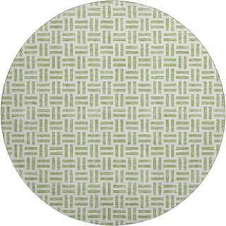 Piper Looms Mayfield Geometric AMF978 Aloe Machine Washable Area Rug Round Main Image