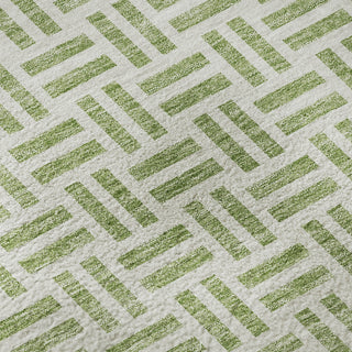 Piper Looms Mayfield Geometric AMF978 Aloe Machine Washable Area Rug Swatch Image