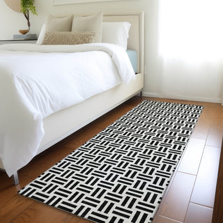 Piper Looms Mayfield Geometric AMF978 Black Machine Washable Area Rug Runner Lifestyle Image Feature