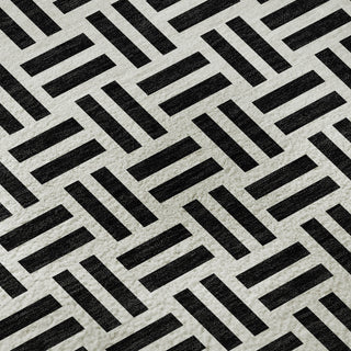 Piper Looms Mayfield Geometric AMF978 Black Machine Washable Area Rug Swatch Image