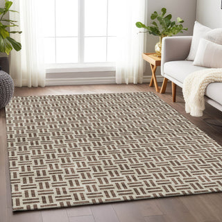 Piper Looms Mayfield Geometric AMF978 Chocolate Machine Washable Area Rug Lifestyle Image Feature
