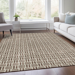 Piper Looms Mayfield Geometric AMF978 Chocolate Machine Washable Area Rug Lifestyle Image Feature