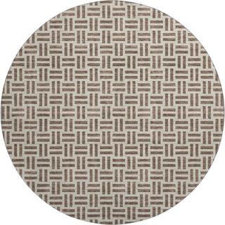 Piper Looms Mayfield Geometric AMF978 Chocolate Machine Washable Area Rug Round Main Image