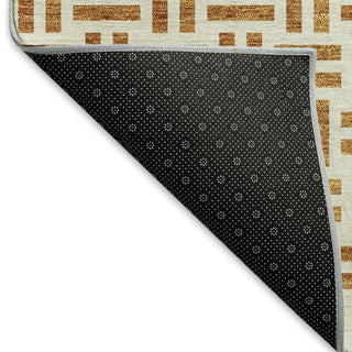 Piper Looms Mayfield Geometric AMF978 Copper Machine Washable Area Rug Backing Image