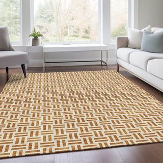 Piper Looms Mayfield Geometric AMF978 Copper Machine Washable Area Rug Lifestyle Image Feature