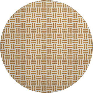 Piper Looms Mayfield Geometric AMF978 Copper Machine Washable Area Rug Round Main Image