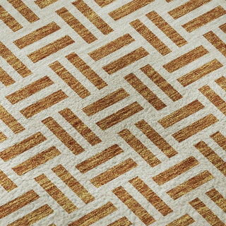 Piper Looms Mayfield Geometric AMF978 Copper Machine Washable Area Rug Swatch Image