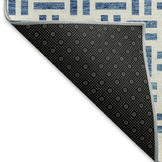 Piper Looms Mayfield Geometric AMF978 Denim Machine Washable Area Rug Backing Image