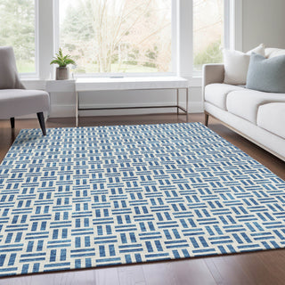 Piper Looms Mayfield Geometric AMF978 Denim Machine Washable Area Rug Lifestyle Image Feature