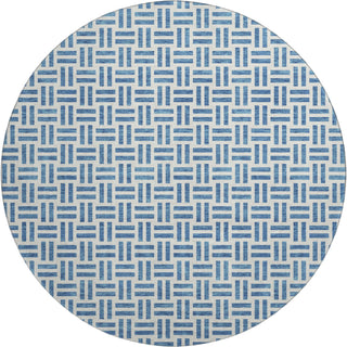 Piper Looms Mayfield Geometric AMF978 Denim Machine Washable Area Rug Round Main Image
