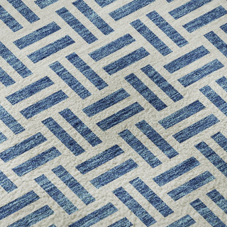 Piper Looms Mayfield Geometric AMF978 Denim Machine Washable Area Rug Swatch Image