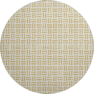 Piper Looms Mayfield Geometric AMF978 Gold Machine Washable Area Rug Round Main Image