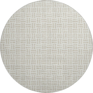 Piper Looms Mayfield Geometric AMF978 Ivory Machine Washable Area Rug Round Main Image