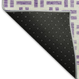Piper Looms Mayfield Geometric AMF978 Lavender Machine Washable Area Rug Backing Image