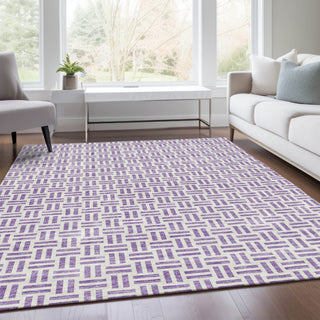 Piper Looms Mayfield Geometric AMF978 Lavender Machine Washable Area Rug Lifestyle Image Feature